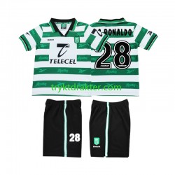 3-13 år Barn Sporting CP drakt Cristiano Ronaldo 28 2000 Retro Hjemme 1999 Korte Ermer