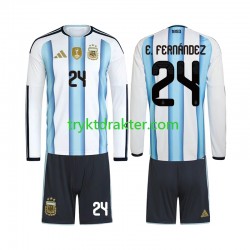 3-13 år Barn Argentina drakt Enzo Fernandez 24 Hjemme VM 2026 Langermet