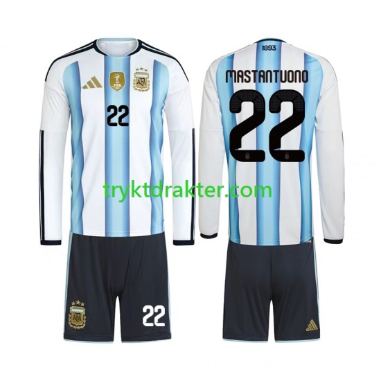 3-13 år Barn Argentina drakt Franco Mastantuono 22 Hjemme VM 2026 Langermet