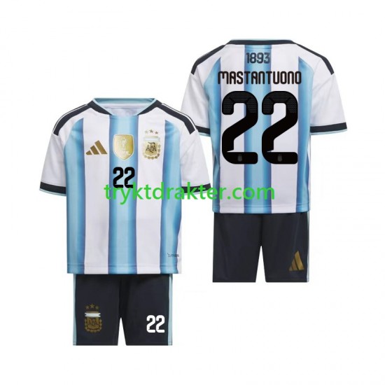 3-13 år Barn Argentina drakt Franco Mastantuono 22 Hjemme VM 2026 Korte Ermer