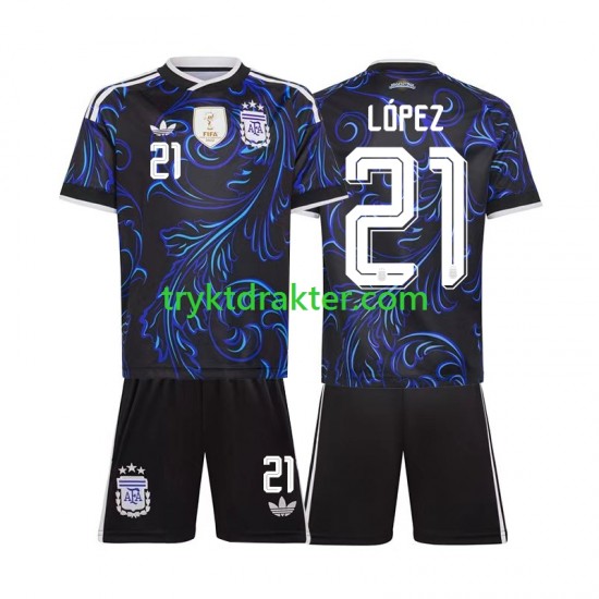 3-13 år Barn Argentina drakt Jose Manuel Lopez 21 Borte VM 2026 Korte Ermer