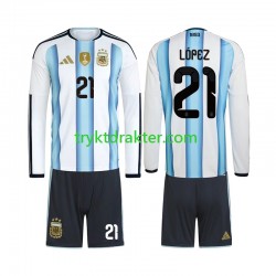 3-13 år Barn Argentina drakt Jose Manuel Lopez 21 Hjemme VM 2026 Langermet