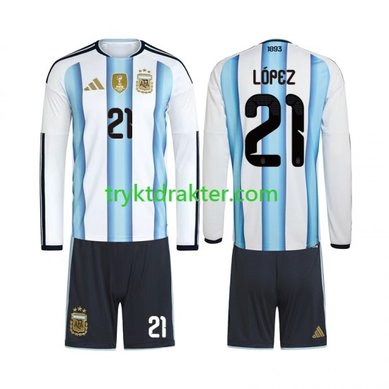 3-13 år Barn Argentina drakt Jose Manuel Lopez 21 Hjemme VM 2026 Langermet