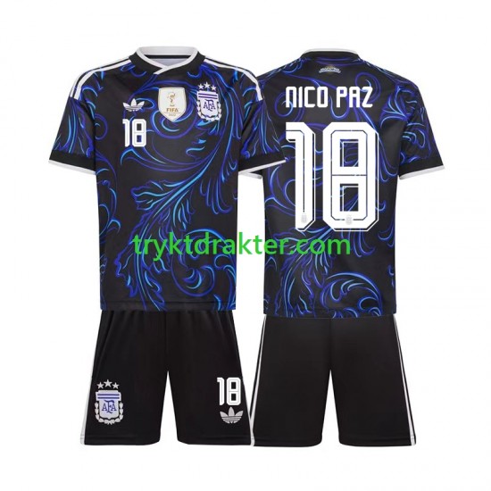 3-13 år Barn Argentina drakt Nico Paz 18 Borte VM 2026 Korte Ermer
