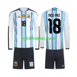3-13 år Barn Argentina drakt Nico Paz 18 Hjemme VM 2026 Langermet