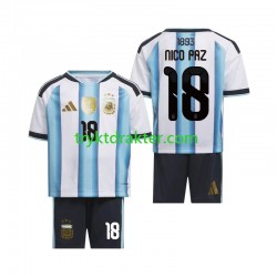 3-13 år Barn Argentina drakt Nico Paz 18 Hjemme VM 2026 Korte Ermer