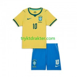 3-13 år Barn Brasil drakt Neymar JR 10 Hjemme VM 2026 Korte Ermer