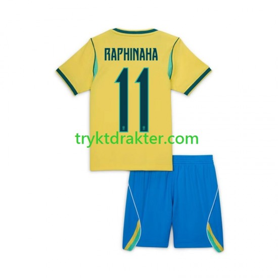 3-13 år Barn Brasil drakt Raphinha 11 Hjemme VM 2026 Korte Ermer