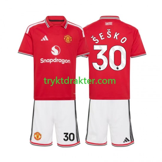3-13 år Barn Manchester Utd drakt Benjamin Sesko 30 Hjemme 2026-2027 Korte Ermer