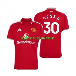 Herre Manchester Utd drakt Benjamin Sesko 30 Hjemme 2026-2027 Korte Ermer