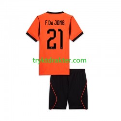 3-13 år Barn Nederland drakt Frenkie de Jong 21 Hjemme VM 2026 Korte Ermer