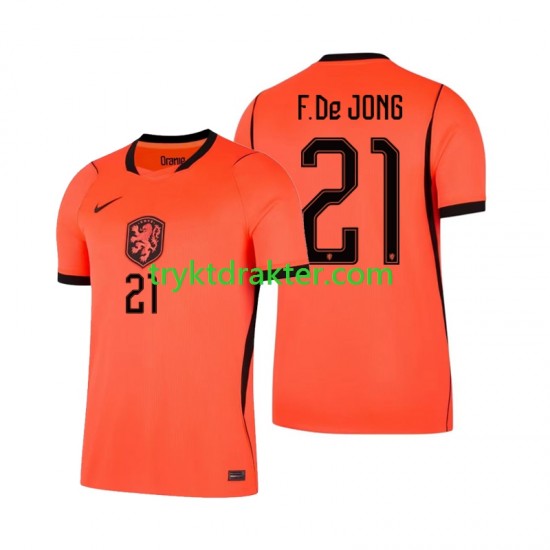 Herre Nederland drakt Frenkie de Jong 21 Hjemme VM 2026 Korte Ermer