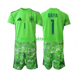 3-13 år Barn Keeper Spania drakt David Raya 1 6th Green color VM 2026 Korte Ermer