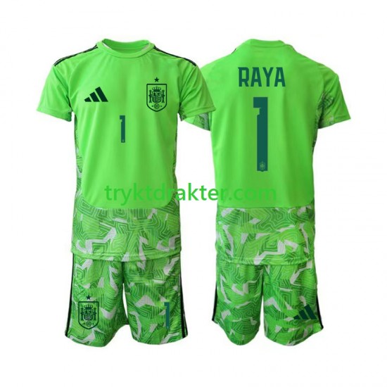 3-13 år Barn Keeper Spania drakt David Raya 1 6th Green color VM 2026 Korte Ermer