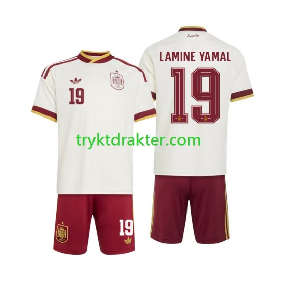 3-13 år Barn Spania drakt Lamine Yamal 19 Borte VM 2026 Korte Ermer