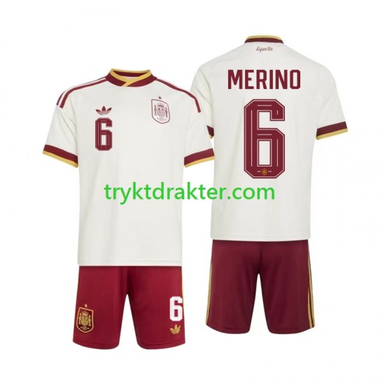 3-13 år Barn Spania drakt Mikel Merino 6 Borte VM 2026 Korte Ermer
