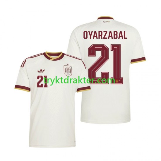Herre Spania drakt Mikel Oyarzabal 21 Borte VM 2026 Korte Ermer