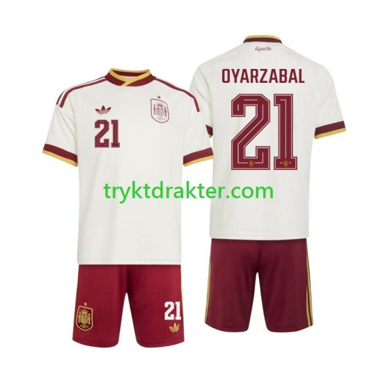 3-13 år Barn Spania drakt Mikel Oyarzabal 21 Borte VM 2026 Korte Ermer