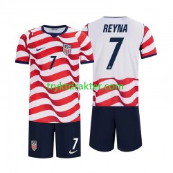 3-13 år Barn USA drakt Giovanni Reyna 7 Hjemme VM 2026 Korte Ermer