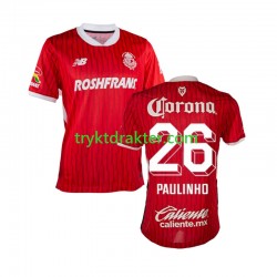 Herre drakt Deportivo Toluca Paulinho 26 Hjemme 2024-2025 Korte Ermer