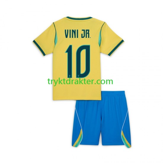 3-13 år Barn Brasil drakt Vinicius Junior 10 Hjemme VM 2026 Korte Ermer