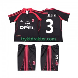 3-13 år Barn AC Milan drakt MALDINI 3 2000 2001 Retro Tredje Korte Ermer