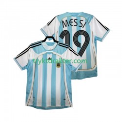 Herre Argentina drakt MESSI 19 Retro Hjemme 2006 Korte Ermer