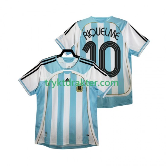 Herre Argentina drakt RIQUELME 10 Retro Hjemme 2006 Korte Ermer