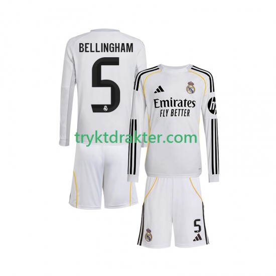 3-13 år Barn Real Madrid drakt Jude Bellingham 5 Hjemme 2025-2026 Langermet