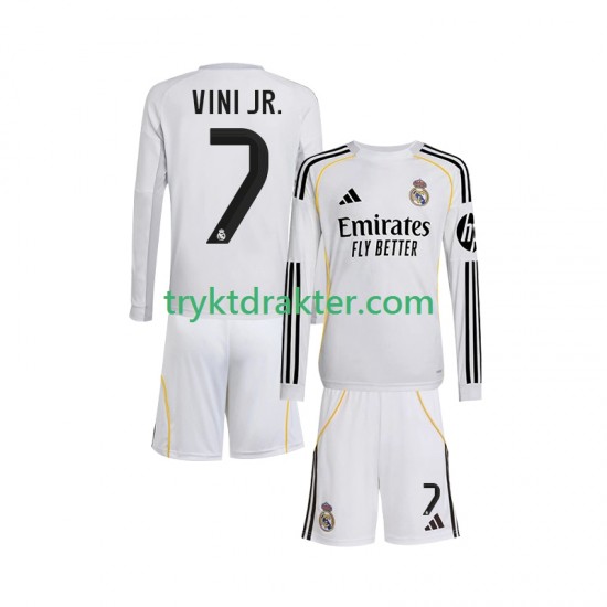 3-13 år Barn Real Madrid drakt Vinicius Junior 7 Hjemme 2025-2026 Langermet