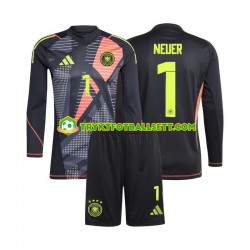 3-13 år Barn Keeper Tyskland drakt Manuel Neuer 1 Hjemme Euro 2024 Svart Langermet 3-13 år Barn Keeper Tyskland drakt Manuel Neuer 1 Hjemme Euro 2024 Svart Langermet