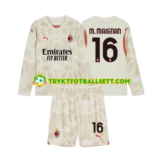 3-13 år Barn Keeper AC Milan drakt Mike Maignan 16 Tredje 2024-2025 Langermet